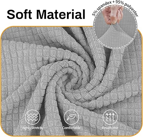 Vista 212 de Asnomy Couch Covers for 3 Cushion Couch Stretch Sofa Covers Slipcovers, Pet Protector Furniture Covers for Dogs Cats Spandex Jacquard Fabric Small