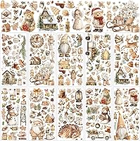 Vista 15 de Lincia 10 hojas de calcomanías para transferencia de manualidades y muebles, calcomanías de muñeco de nieve, gnomo de reno, vintage