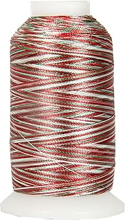 Sponsored Ad - Threadart Variegated Polyester Embroidery Thread - 40wt - 1000m - 25 Colors Available - No. 6 - Holiday