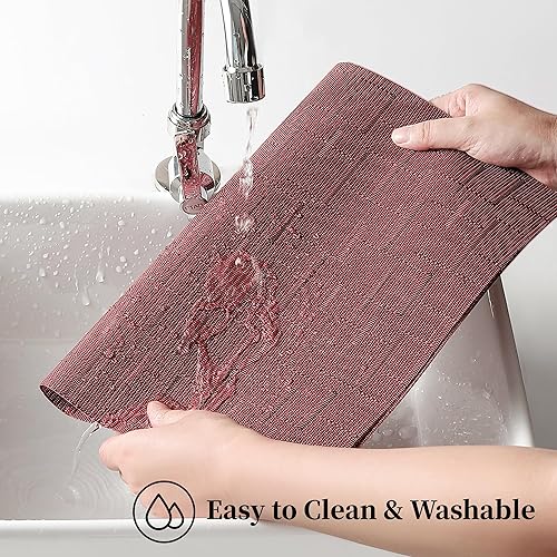 Miniatura 309 de Leetaltree - Manteles individuales, resistentes al calor, antideslizantes, para mesa de comedor, lavables, duraderos, tejido de PVC