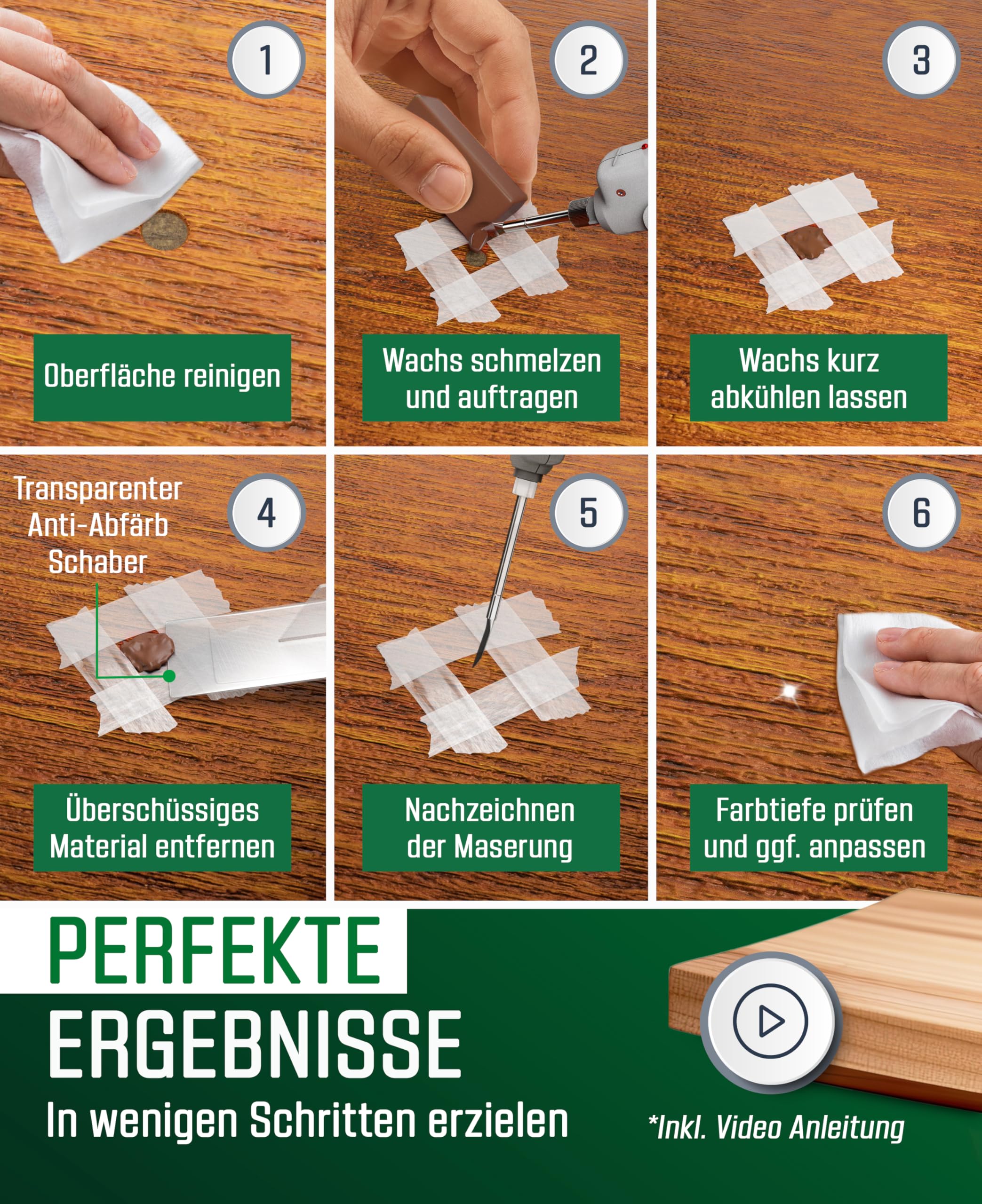 Bodenreparatur-Werkzeug Mit Saugnapf – Laminat- & Fliesenheber Für Tiefnutböden – Mit Hammer, Filzkissen & Geräuschdämpfendem System