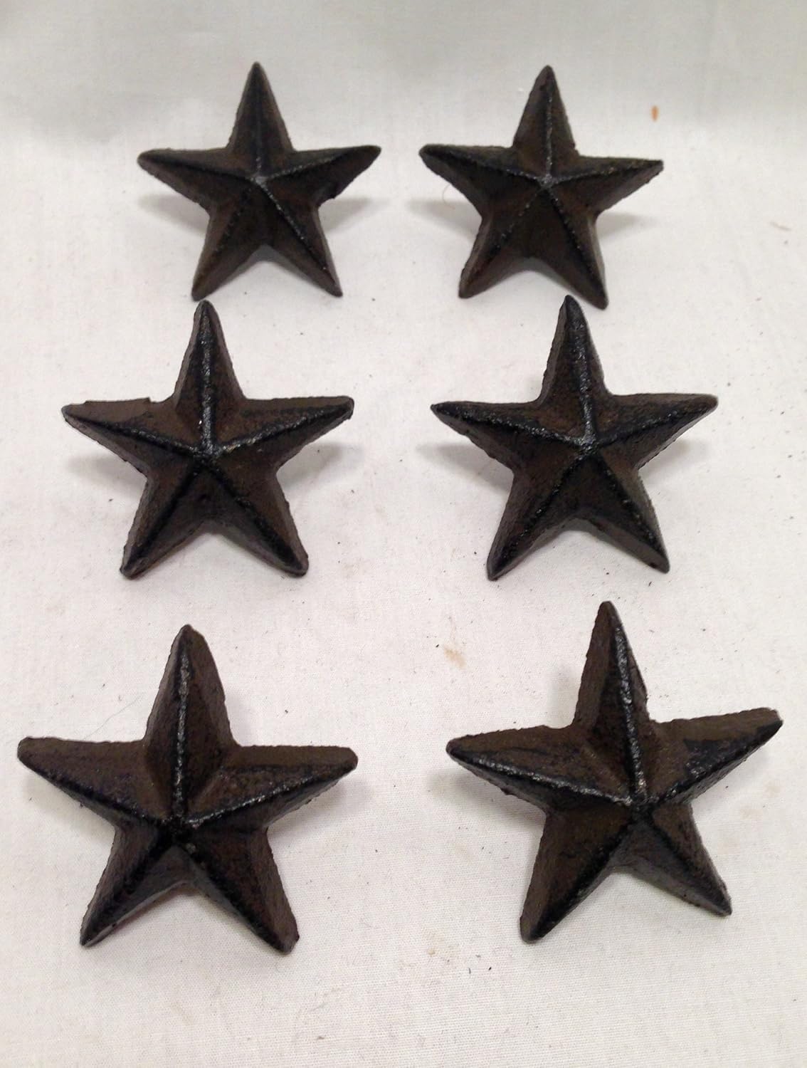 Cast Iron Star Pulls Set of 6 Cabinet Furniture Door Drawer Knobs Handles Farmhouse Home Kitchen Decor