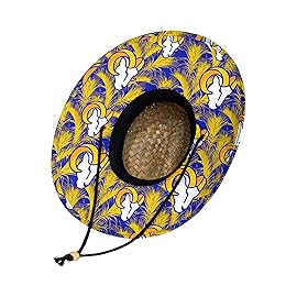 FOCO mens Nfl Team Logo Floral Sun Straw Hat, Team Logo, One Size US