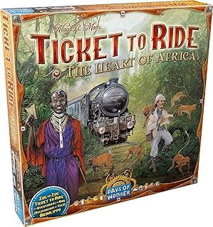 Ticket to Ride The Heart of Africa Board Game EXPANSION | Train Route Strategy Game | Fun Family Game for Kids and Adults | Ages 8+ | 2-5 Players | Avg. Playtime 30-60 Minutes | Made by Days of Wonder