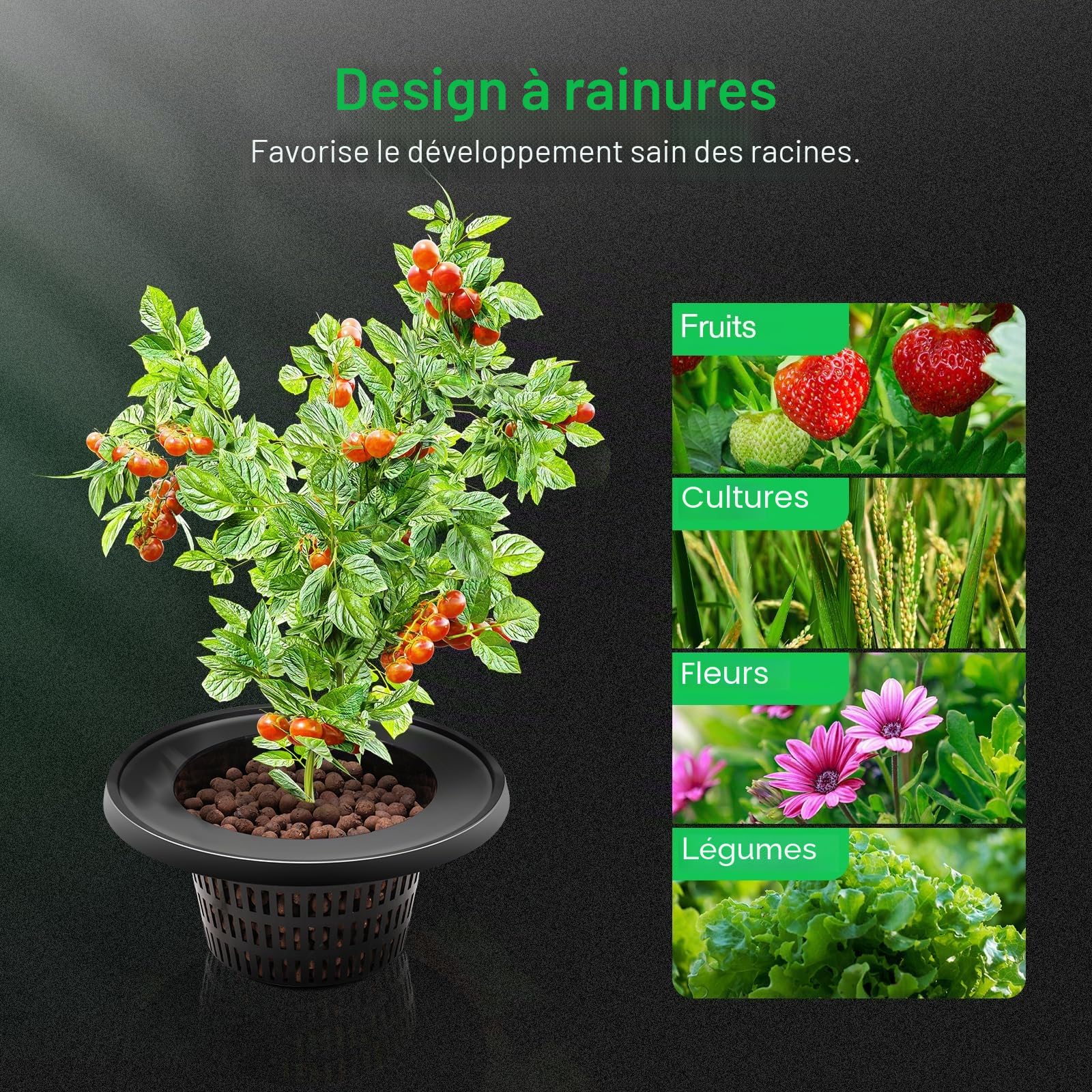 VIVOSUN DWC Système de culture hydroponique, culture d'eau profonde, système de jardin à recirculation goutte à goutte avec tuyau à air multifonction, pompe à air et pierre à air