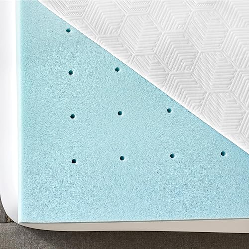 Miniatura 5 de Essentials - Cubrecolchón de espuma viscoelástica de 3 pulgadas, con infusión de gel, funda de punto circular de enfriamiento incluida, espuma