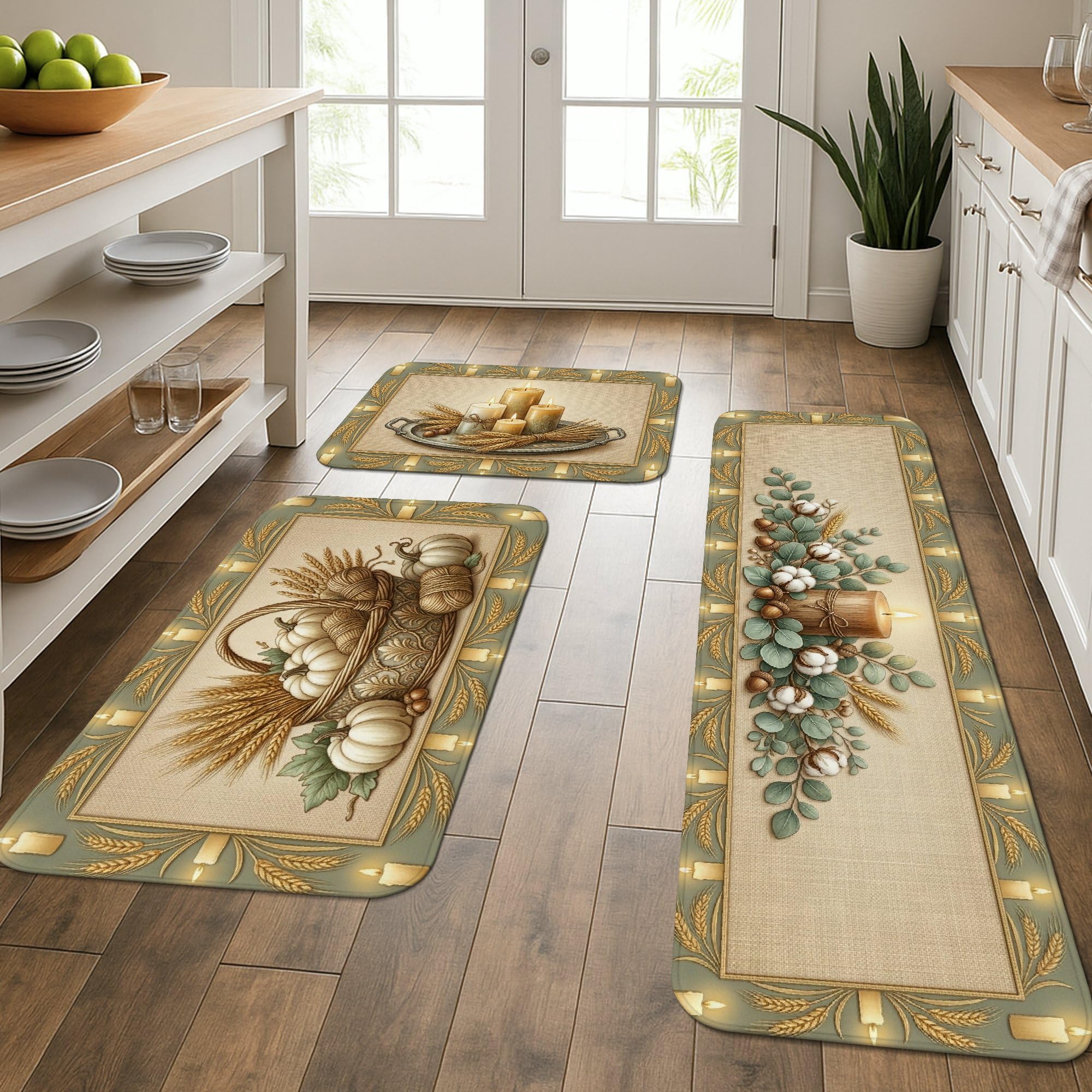 Tapis de cuisine lavable beige pour protéger le sol de l'évier sans effort