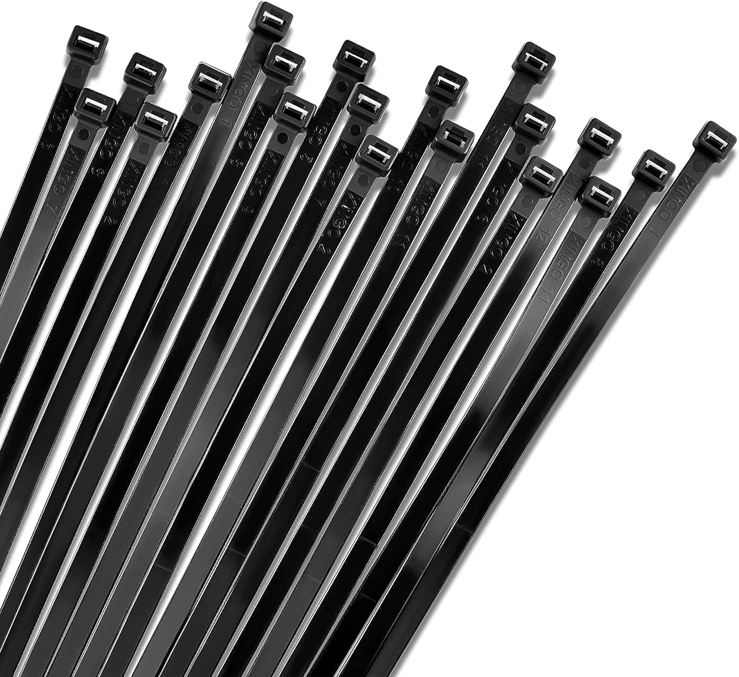 Bolt Dropper 11" Black Zip Cable Ties (1000 Pack), 50lbs Tensile Strength Heavy Duty, Self