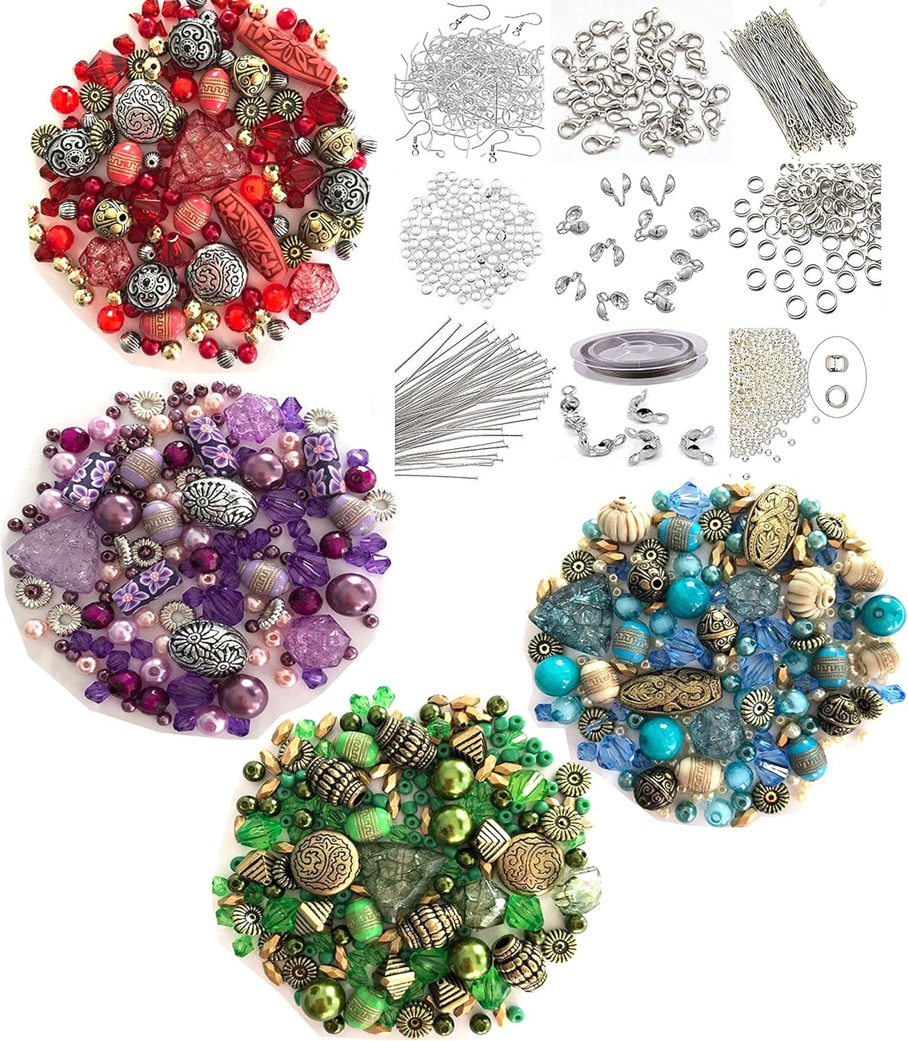 Adults Deluxe Jewelry Making Beads Mix Pliers Findings Starter Kit Gift Set