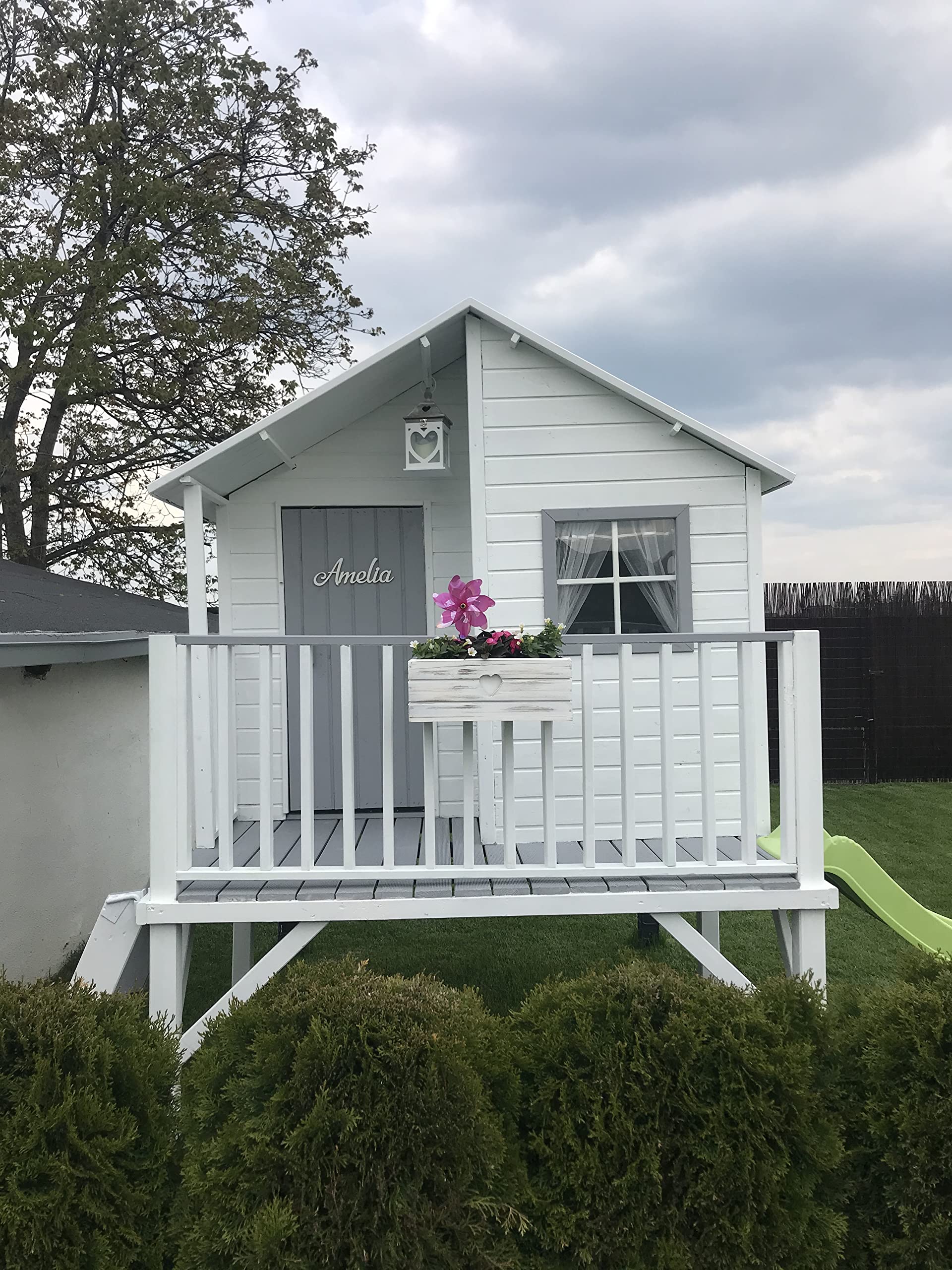 Gartenhaus Kinder - Spielhaus Kinder Outdoor - Aus Imprägniertem Gehobeltem Kiefernholz - Originell und Einzigartig Gartenspielhaus
