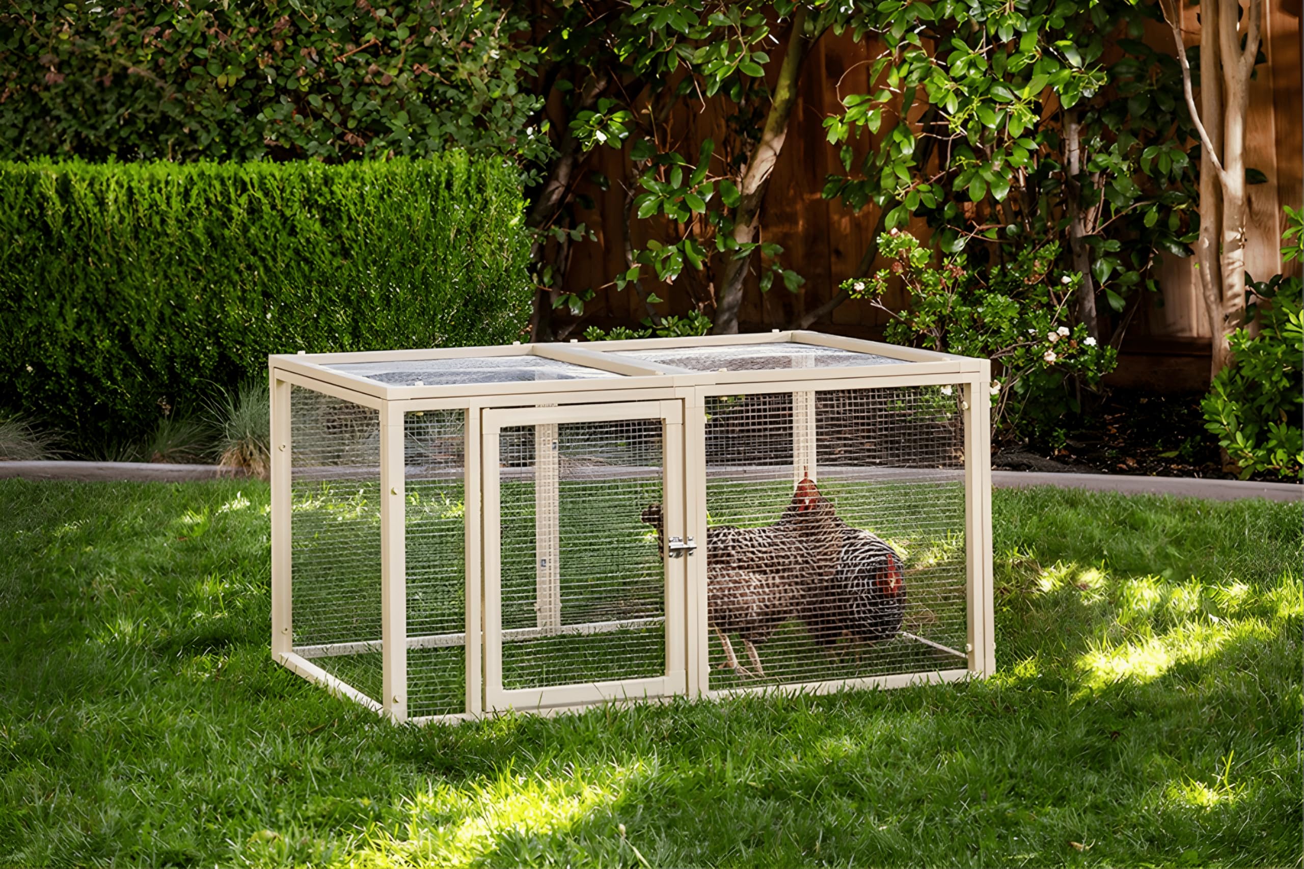 Parque de Aves para Exterior - ECOFLEX Material sostenible y Duradero. Fácil Montaje (Pequeño (87x112x62cm))
