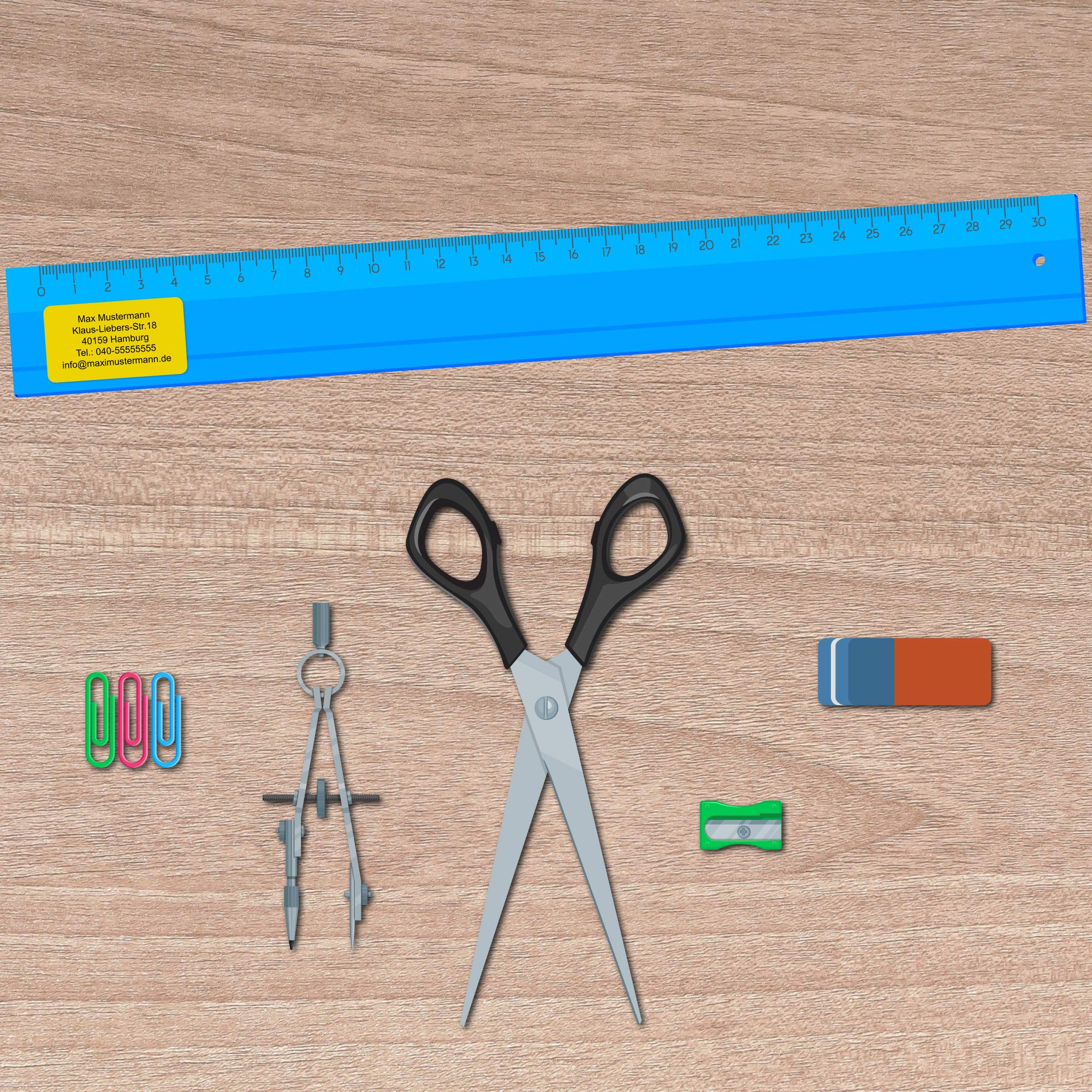INDIGOS UG® - Etichette per indirizzi, 40 x 22 mm, 5000 pezzi, giallo con stampa nera, carta adesiva
