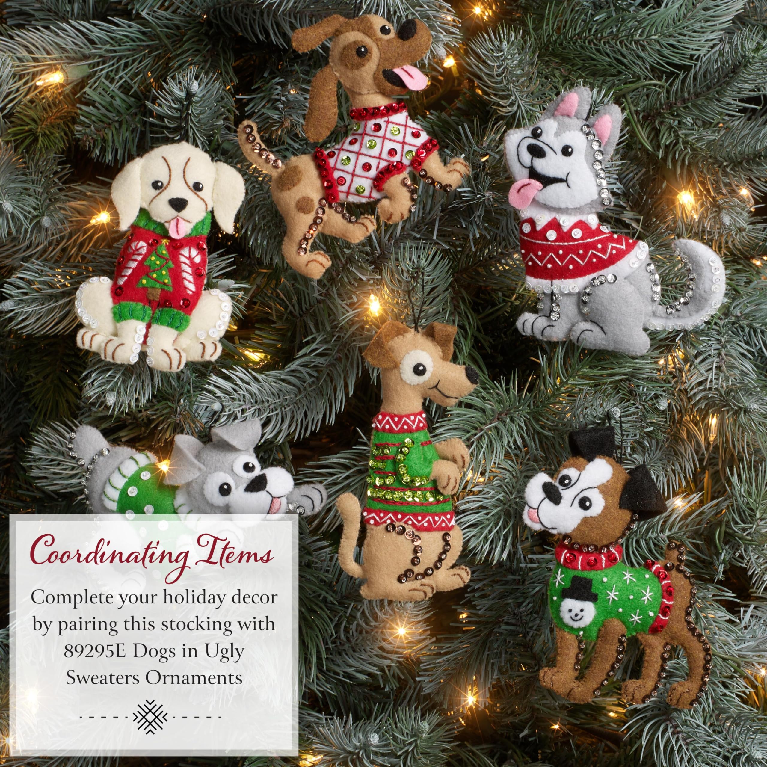Bucilla Felt Stocking Applique Kit 18" Long-Santa's Midnight Snack - 5A002YG7-1GZ9Z