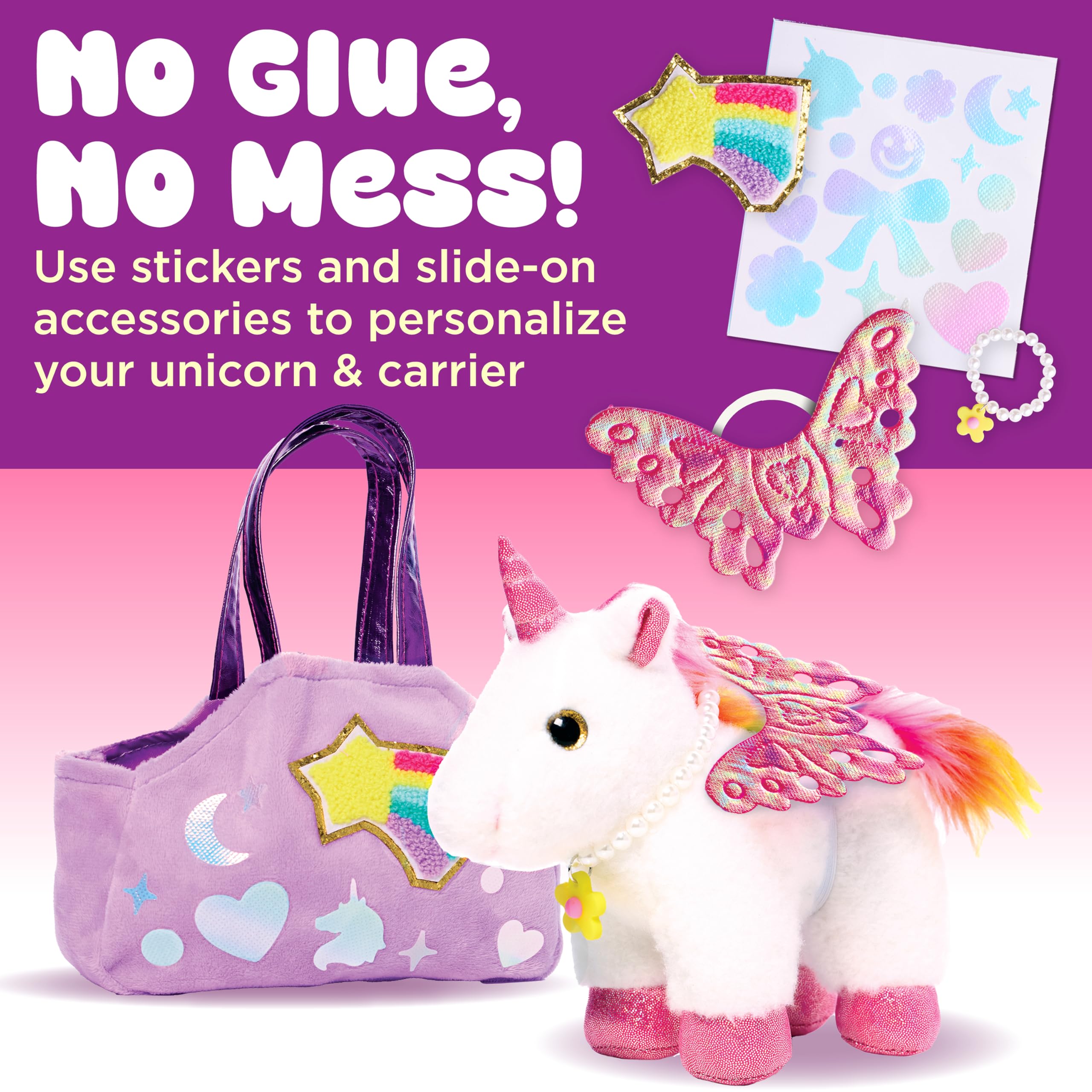 Creativity for Kids Glitziges Einhorn-Set, Adoptieren, Dekorieren und Dekorieren Ihres Plüschtiers, Kleinkind-Geldbörse und BFF-Schmuck, fördert fantasievolles Spielen und Feinmotorik (ab 4 Jahren)