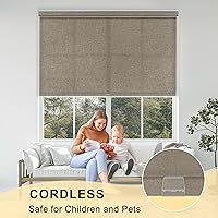 Vista 7 de Persianas enrollables con filtro de luz, sin cordón, para oscurecer la habitación con cenefa de cassette, protección de privacidad, para el hogar