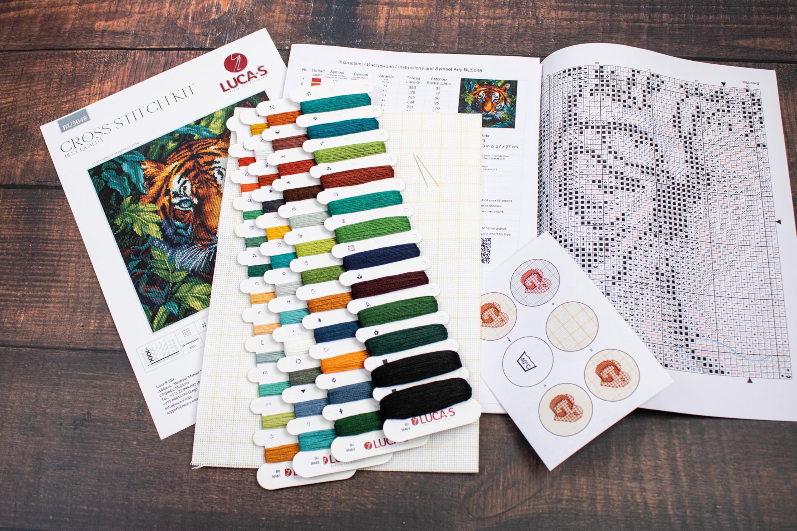 Amazon.com: Luca-S Cross Stitch Kit Tiger of The Jungle, BU5048