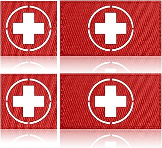 4 Pieces Glow in Dark Cross Patch Military Hook and Loop Badge Cross Patches Cross Pattern Patches Molle Patches Decorative Applique Patches for Backpack Bag Hat Clothes Jackets Uniform, 2 Size