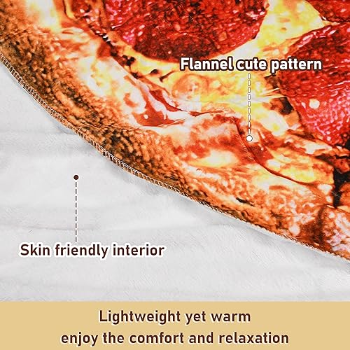 Miniatura 5 de Catalonia Pepperoni - Manta de pizza realista, regalos divertidos para adolescentes y niñas, 59 pulgadas, una sola capa