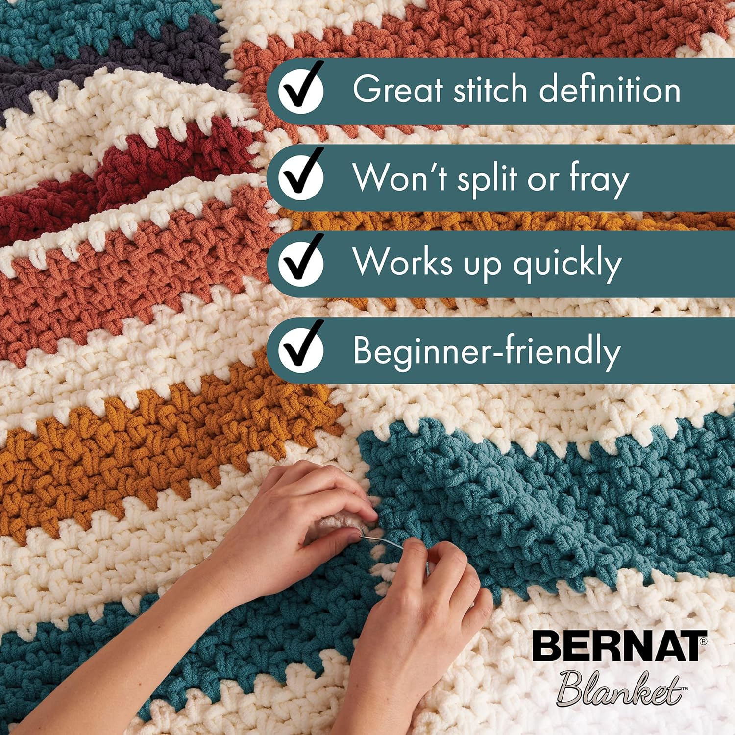 Bernat Blanket 600G - 1 Pack of 431 Yards/21.2 oz Almond 100% Polyester Yarn