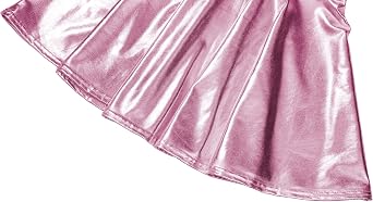Women's Shiny Metallic Mini Skirt Elastic Waist Flared Pull-On Skater Skirts