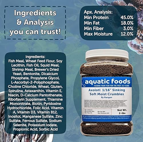 Miniatura 4 de Axolotl Food 116" suave húmedo hundimiento rangen salmón crumbles para bebé axolotl también camarones, caracoles, cangrejos, cangrejos de río, peces