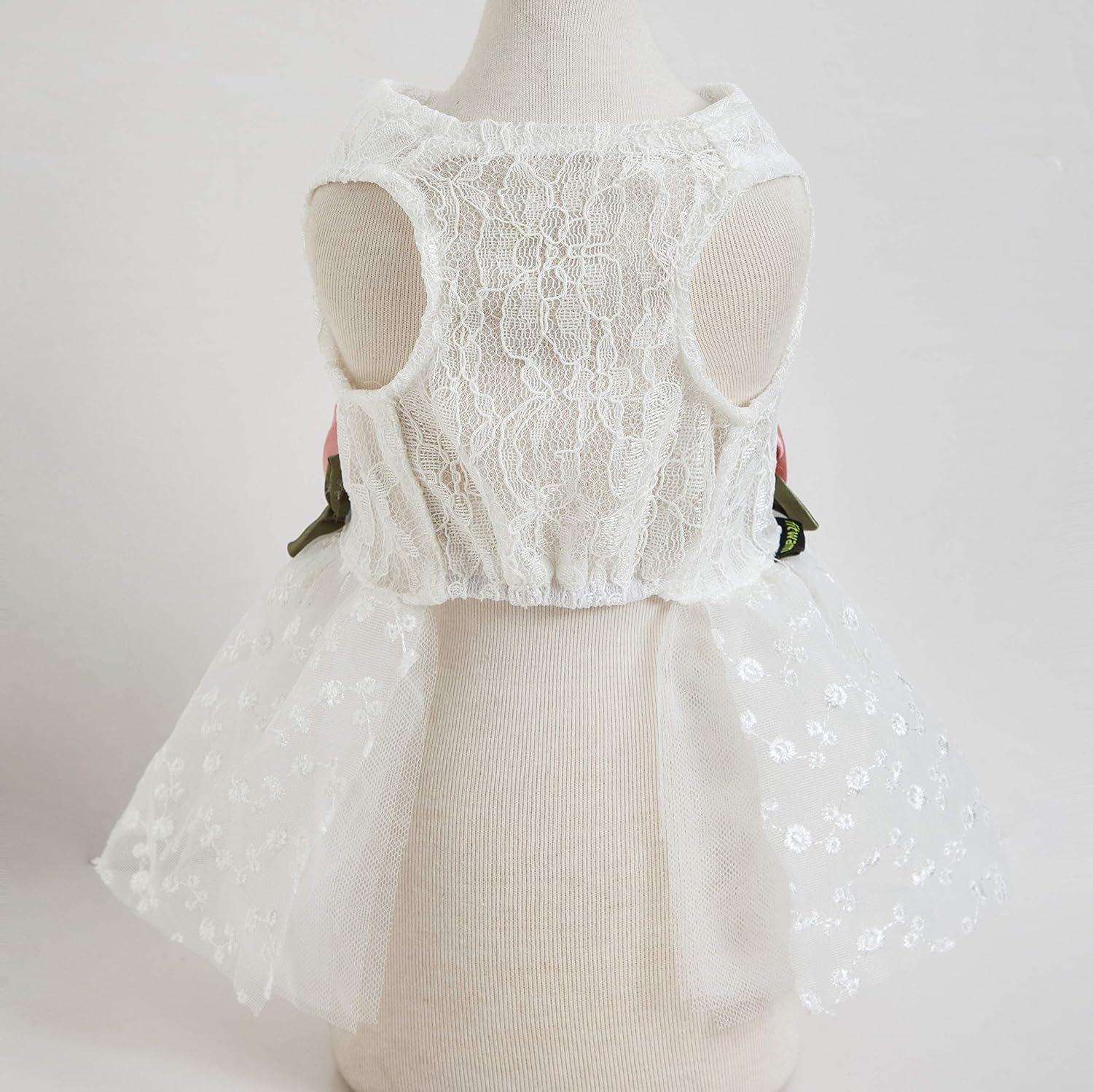 Fitwarm Luxury Rose Lace Pet Dog Weddding Dress Bride Clothes Formal Apparel, Medium