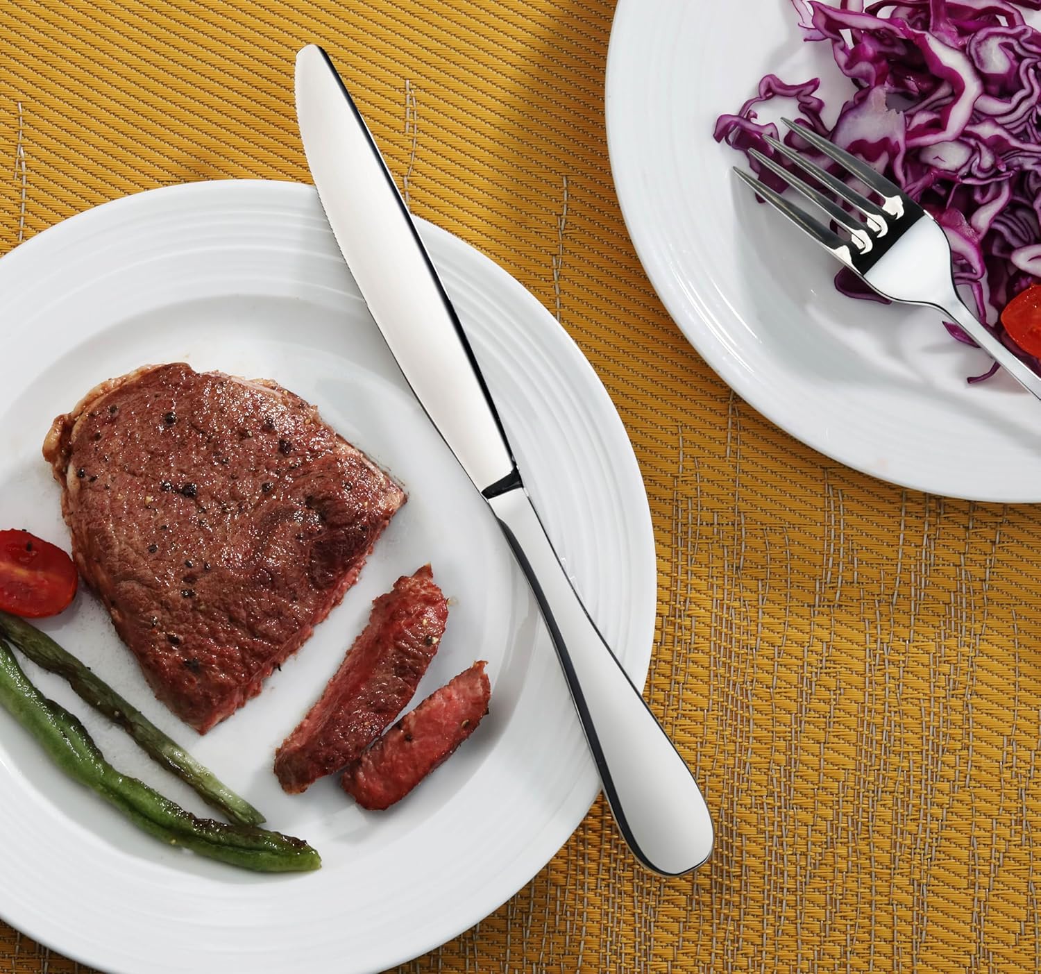 Artaste Rain 18/10 Stainless Steel (Silver (Set of 12), Dinner Knife (9.15-Inch))