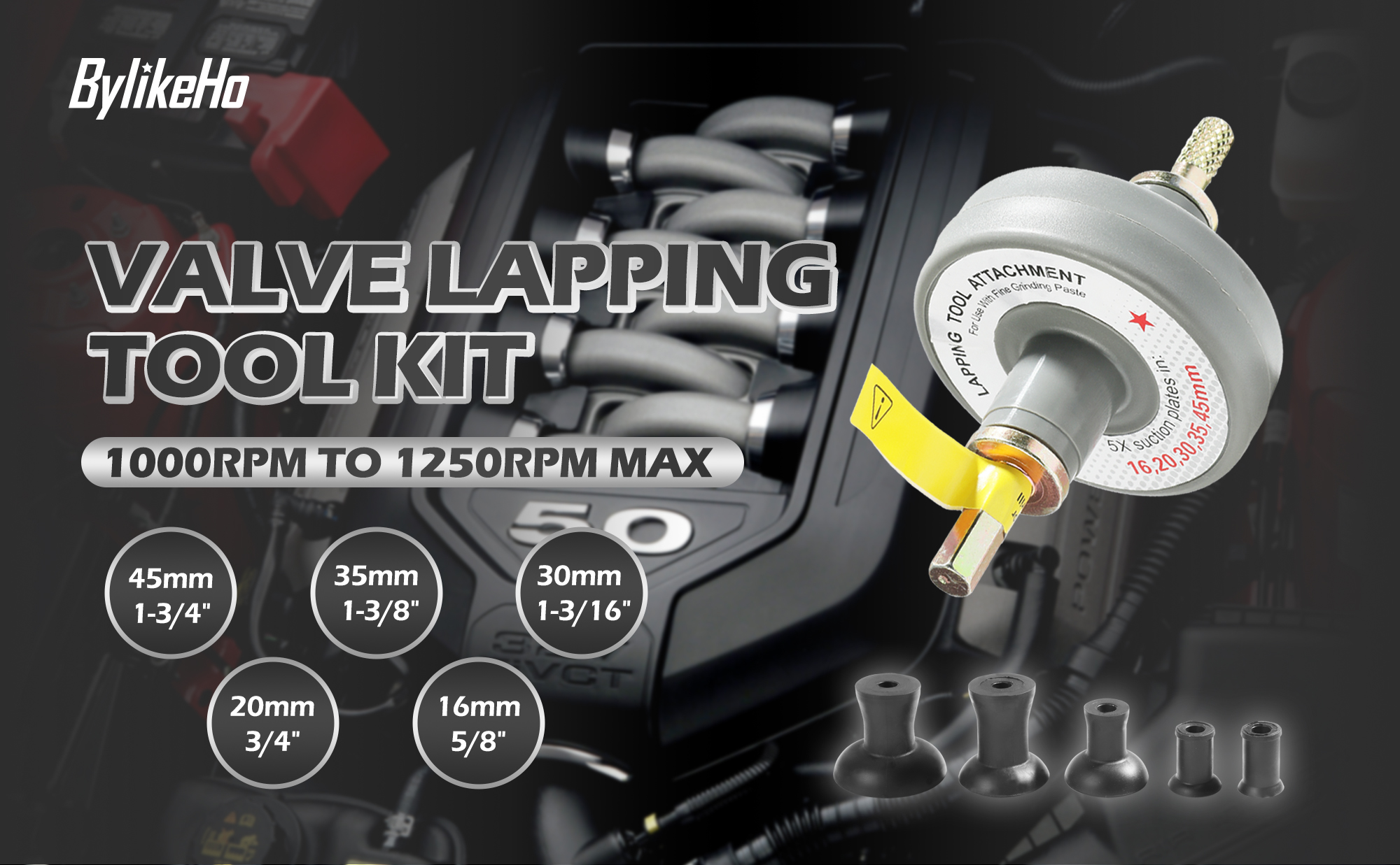 Engine Valve Lapper Valve Lapping Tool Attachment Kit With 5 Suction ...
