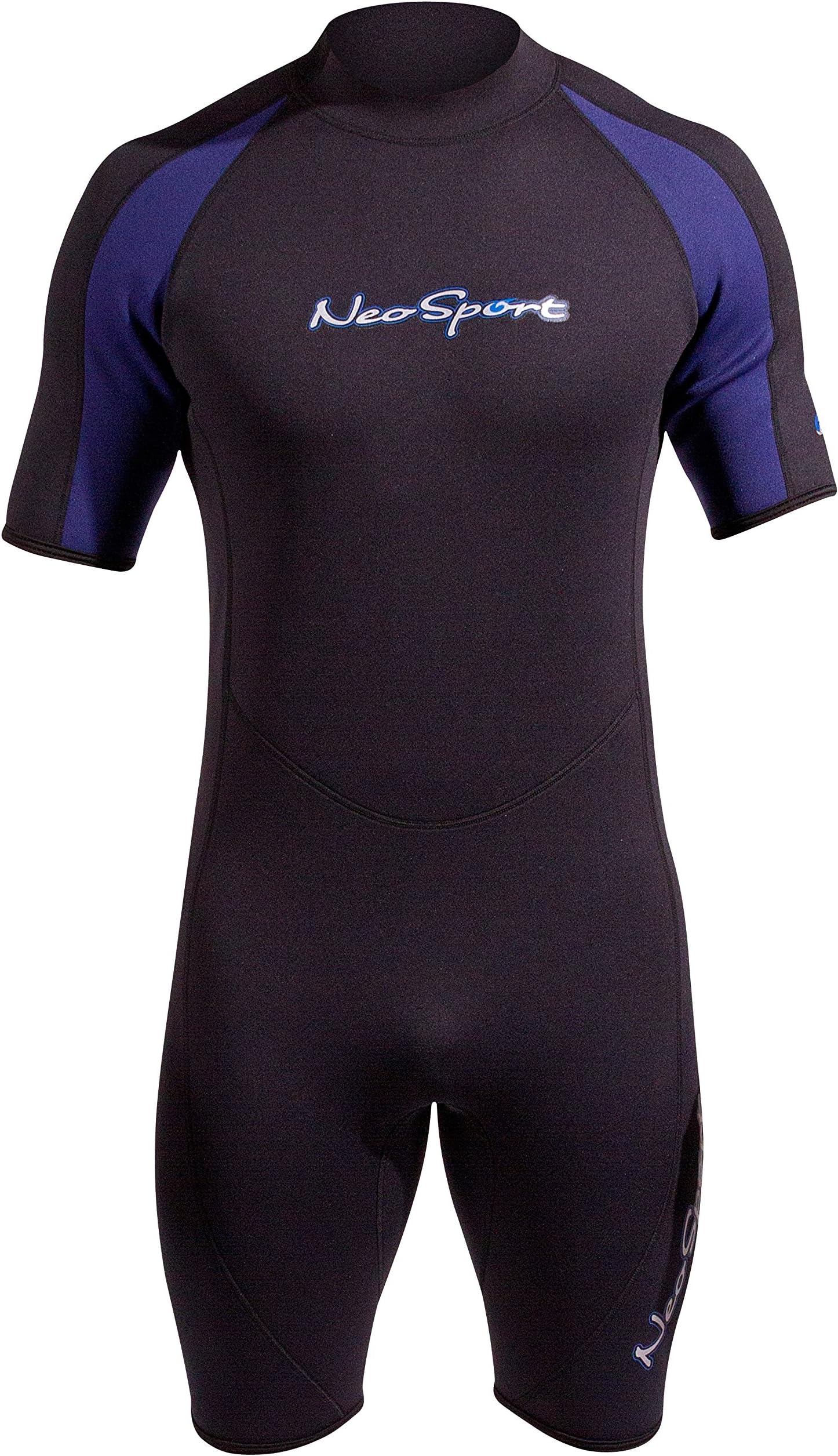 NeoSport Men's 3mm Short Wetsuit - Scuba Diving, Snorkeling and Water Sports - Comfort, Flexible and Anatomical Fit - Internal Key Pocket and Adjustable Collar