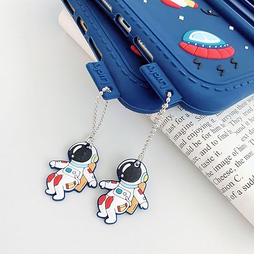 Miniatura 6 de Funda para Samsung Galaxy Tab A7 Lite de 8.7 pulgadas T220T225, funda de silicona con patrón de astronautas de cosmonautas con colgante con cordón y