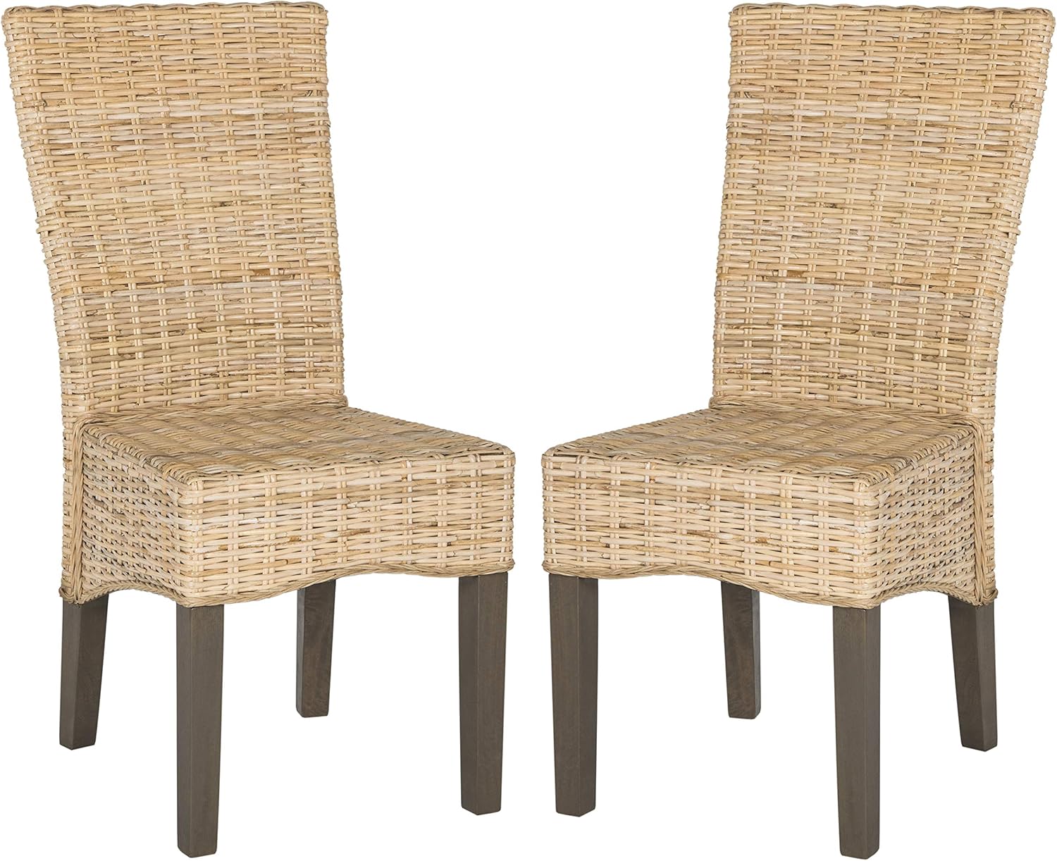 Safavieh Home Collection Ozias Grey Wicker 18-inch Dining Chair (Set of 2) : Everything Else