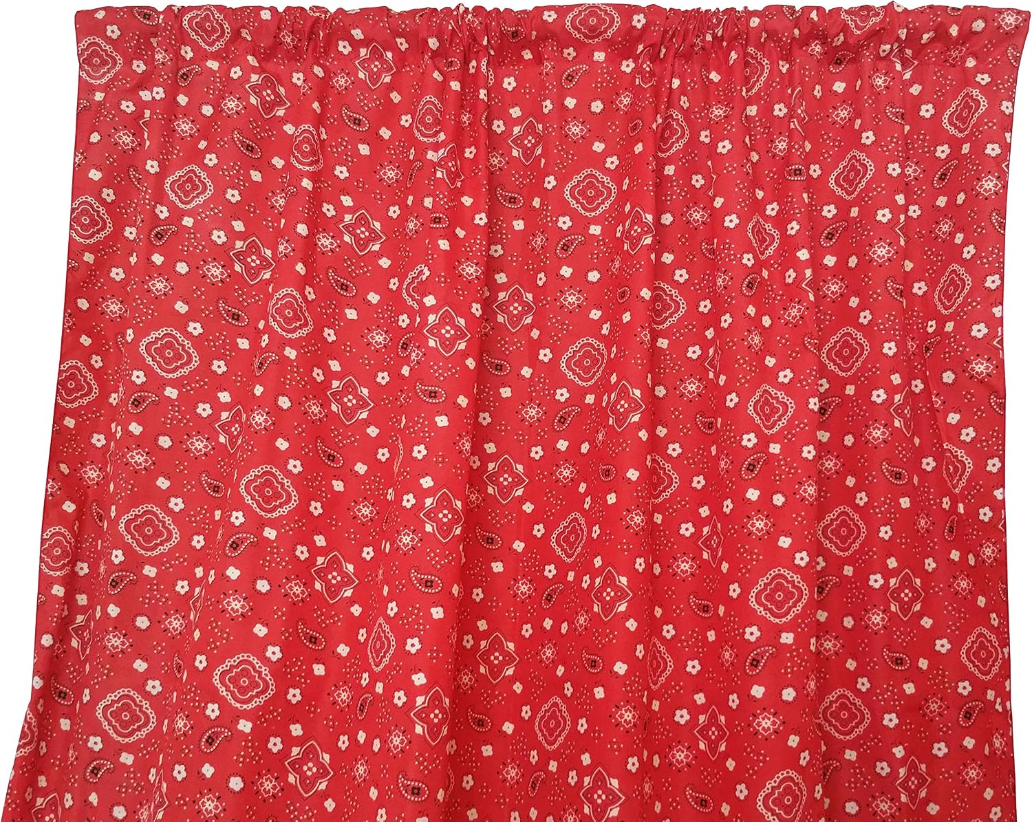 Zen Creative Designs Decorative Cotton Bandanna Paisley Print Curtain Panel/Home Window Decor/Window Treatments/Bandanna/Floral/Decorative (58 Inch x 36 Inch, Red)