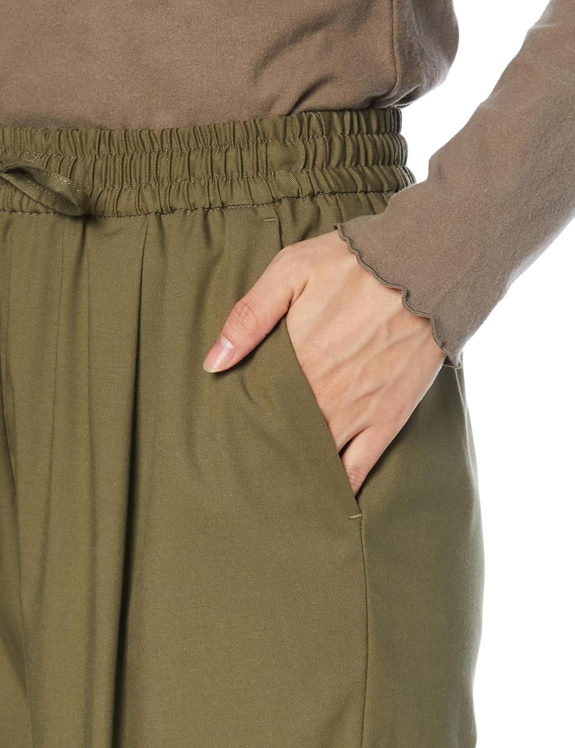 Amazon | [ルスークホリデー] タックテーパードパンツ レディス