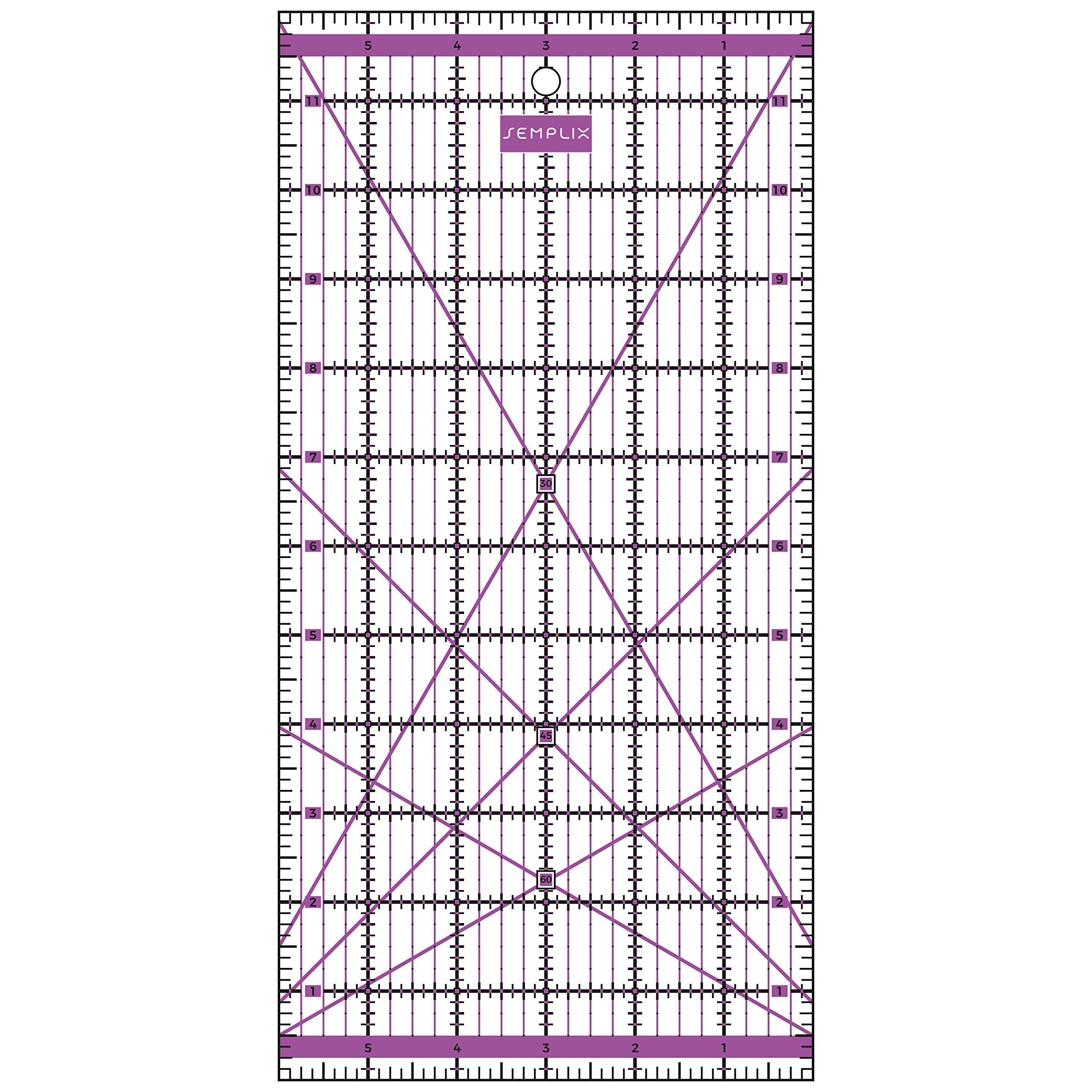 SEMPLIX Patchwork Lineal Set Inch (6x6 inch, 12x6 inch, 24x6,5 inch, 12,5x12,5 inch) (lila)