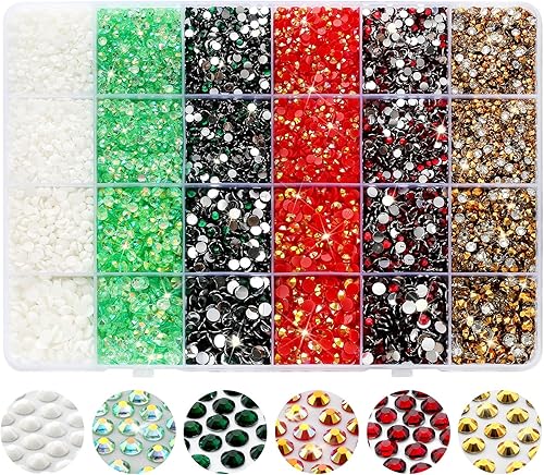 Diamantes de imitación con parte trasera plana, 21000 unidades de piedras preciosas de resina AB, 6 colores de diamantes de imitación redondos para