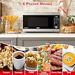 Galanz Four à micro-ondes ExpressWave avec technologie d'onduleur breveté, réchauffage des capteurs, 10 Niveaux d'alimentation variables, Knob de cuisson express, 1100W 1.6 Acier inoxydable Cu Ft GEWWD16S1SV11