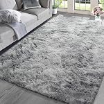 Calore Zone Rugs pour salon Chambre pour enfants Chambre Nursery Soft Shaggy Comfy et Rug Fluffy Modern tapis intérieur Tapis anti-dérapant Rug à la maison (Grey White pour enfant,6,5×6,5 pieds)