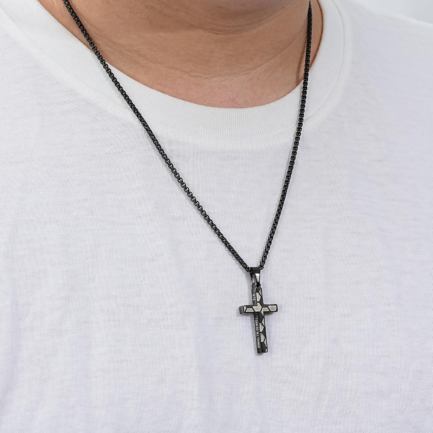 Soccer Cross Necklaces for Boys Men, Colourfast Stainless Steel Cross Chain Pendant Necklace Soccer Accessories Stuff Gifts for Teens First Communion Confirmation Gifts For Boys