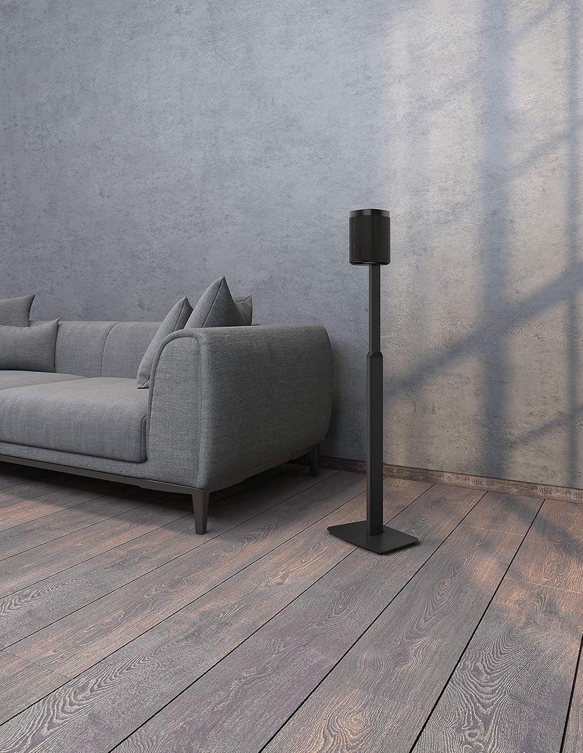 ynVISION.DESIGN Height Adjustable Floor Stands Compatible with Sonos One, One SL, Play:1 | 2 Pack | (Black)