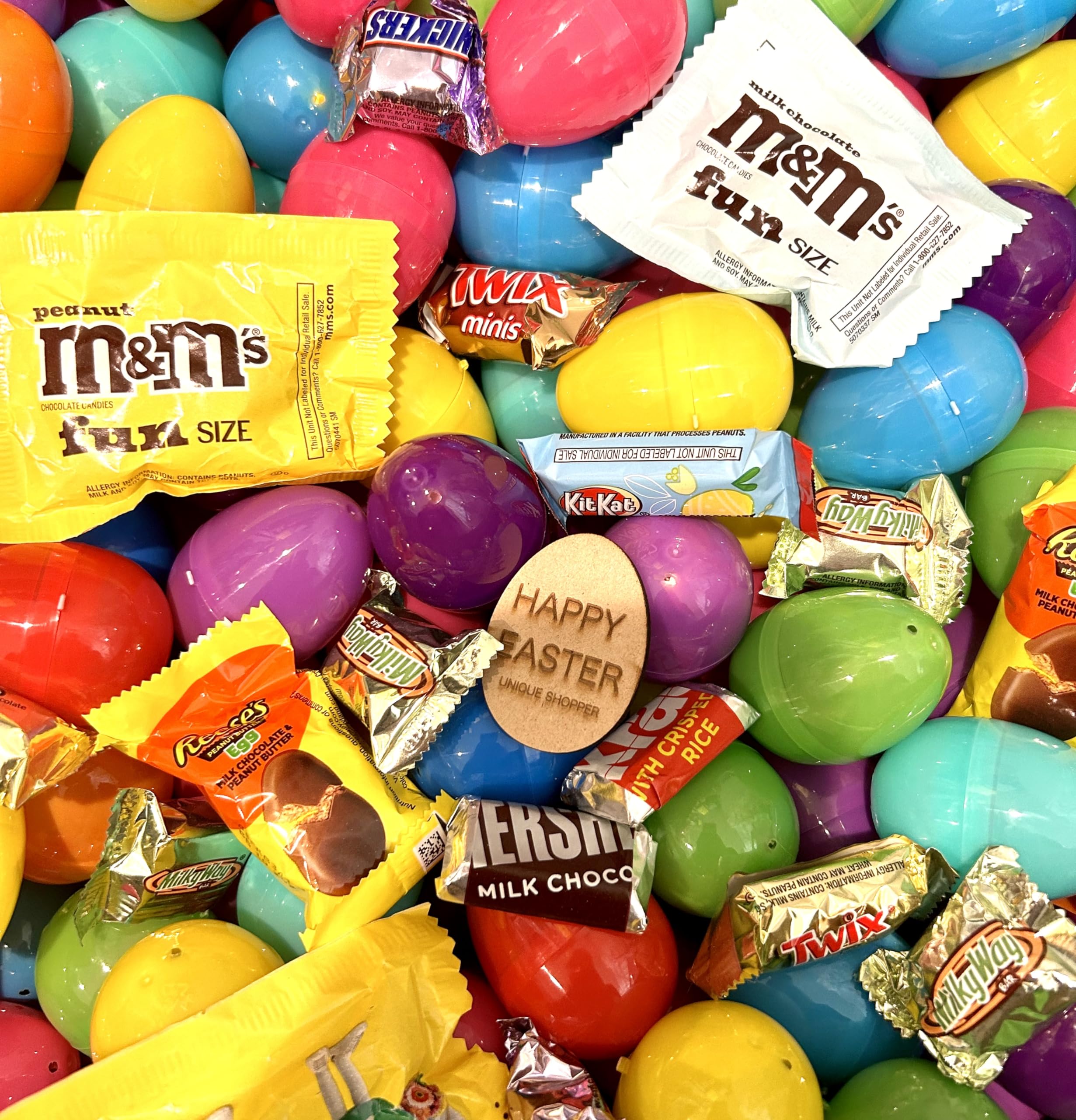 Amazon.com : Pre Filled Chocolate Candy Plastic Easter Eggs with