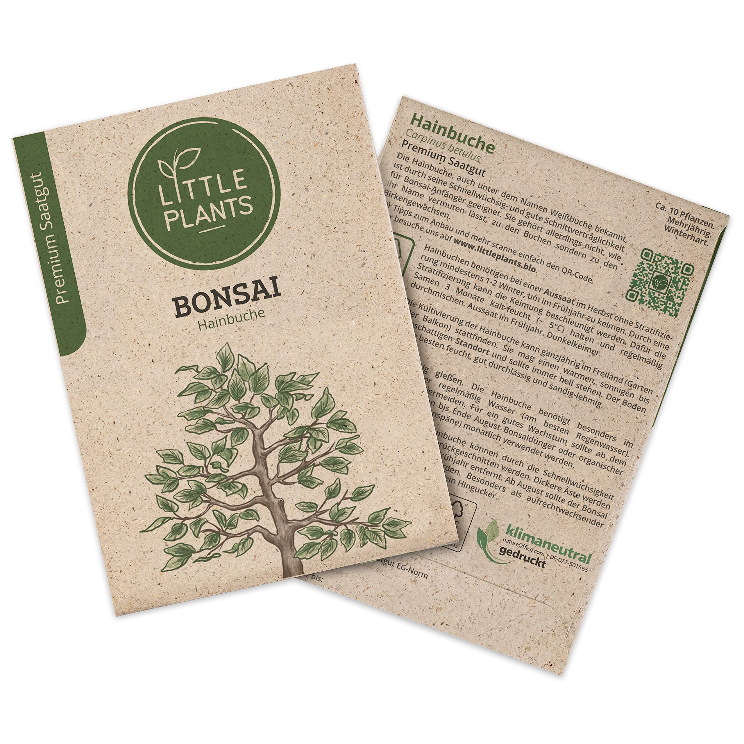 nasiona bonsai, grab bonsai, 10 nasion bonsai, wysoka wydajność kiełkowania Little Plants, piękne bonsai do własnej uprawy, zrównoważone opakowanie
