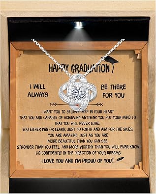 Larvincy 2026 Graduation Necklace For Her Necklace For Women With Message Card, Elegant Box Jewelry Gift For College, High School, Nurse, Preschool, Masters Degree, Phd, Doctorate, Police, Law & More