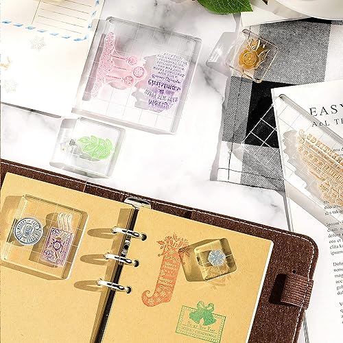 Miniatura 4 de Whaline Juego de 6 herramientas de estampado de acrílico con líneas de cuadrícula para álbumes de recortes, manualidades, tarjetas, varios tamaños