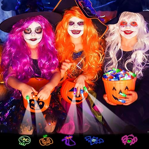 Halloween Party Favors, 40 Finger Lights for Kids Halloween Goodie Bag Fillers Basket Pinata Stuffers Light Up Hallo ween Toys Bulk Party Favor bag Treats Non Candy Classroom Prizes Supplies