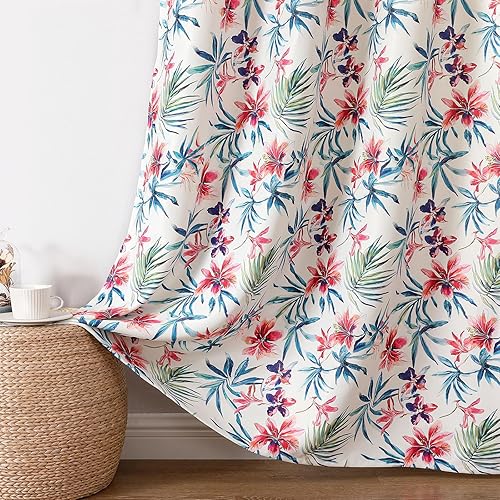 Miniatura 10 de Joydeco 2 paneles de cortinas bohemias de 63 pulgadas de largo, súper suaves con borlas, cortinas bohemias filtrantes de luz semitransparentes para