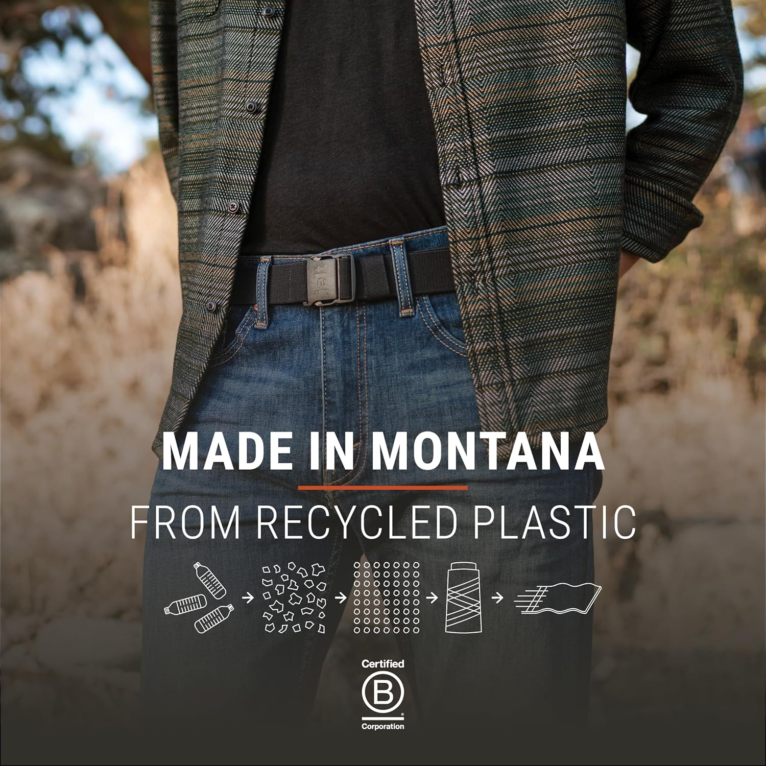 Jelt Venture Adjustable Elastic Stretch Belt Non-Slip for Men or Women Black - Image 5