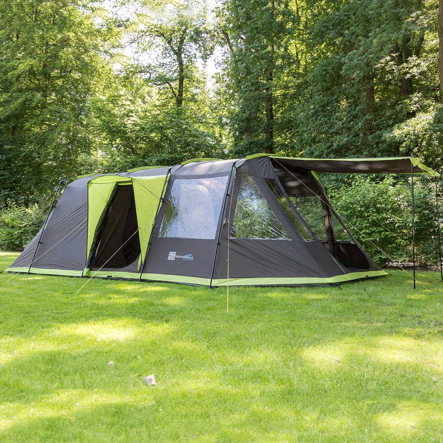 Skandika Tenda da campeggio a tunnel Nordland per 6 persone senza/con Sleeper Technology | pavimento di fondo cucito, impermeabile, 3000 mm di colonna d'acqua, 2 m di altezza