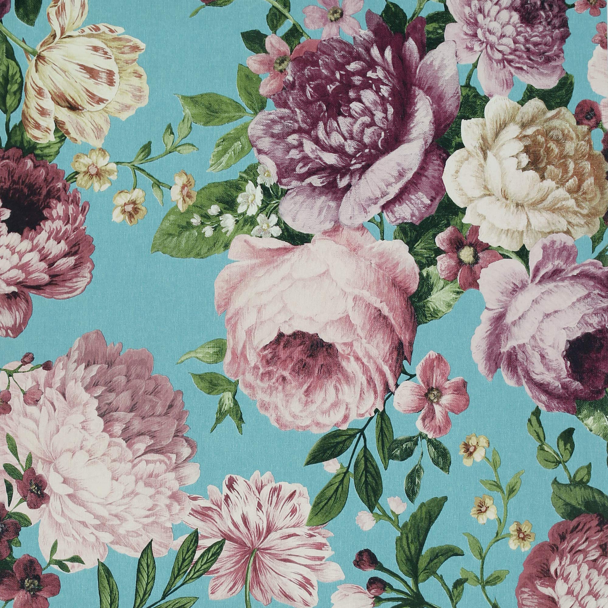 Arthouse Floral Tapestry Pink & Teal Wallpaper - Vintage Style Detailed Print - Romantic Ambience - Bunches of Floral Blooms - Vinyl Coated Durable Textured - Living Areas - Feature Wall - 297304