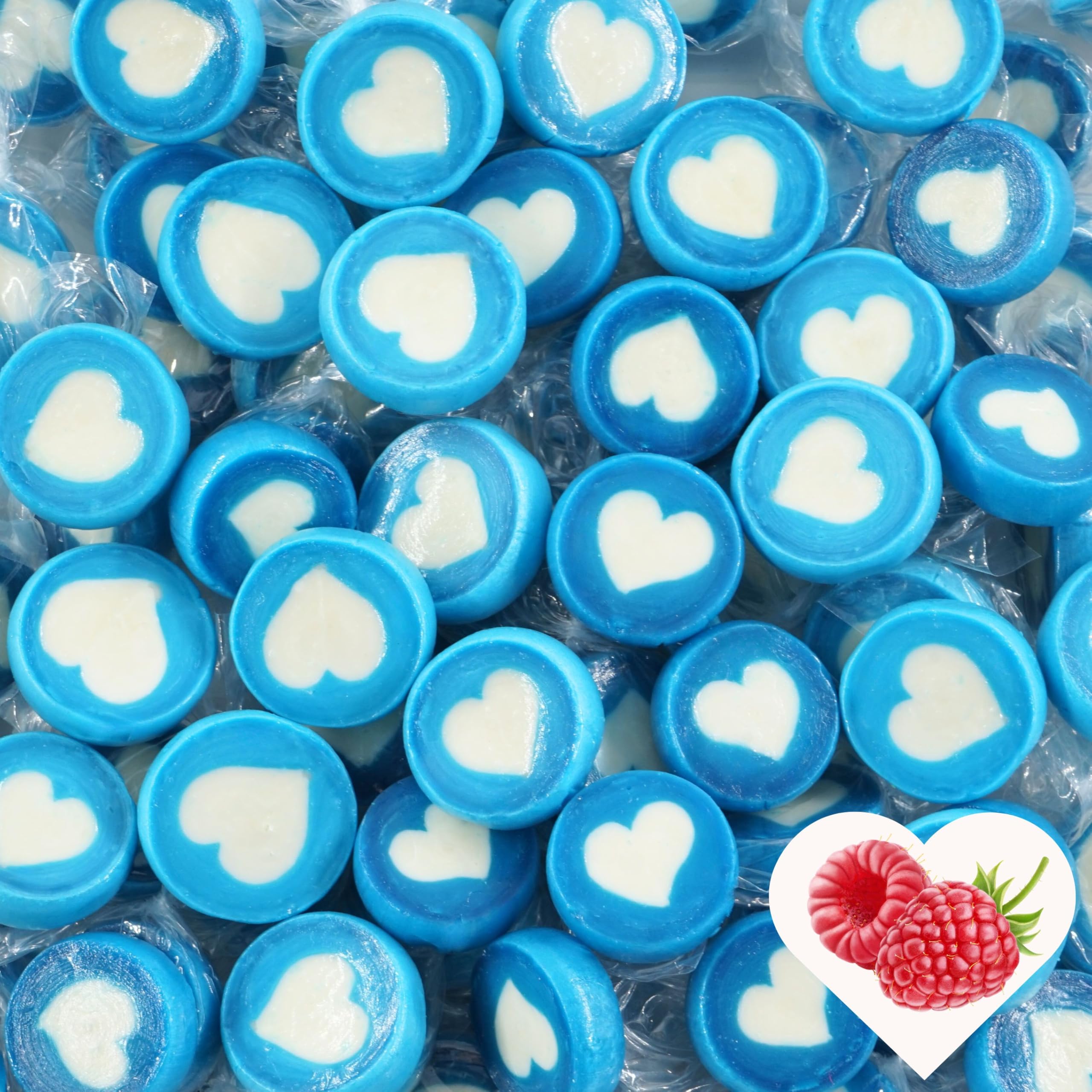 EinsSein Herzbonbons blau-hellblau-weiß 5kg | Handgemachte Rocks Bonbons | Süßigkeiten & Gastgeschenke für Kindergeburtstag Taufe Kommunion Konfirmation bayrische Hochzeit | Mitgebsel für Jungen