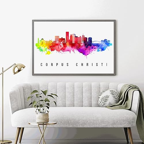 Vista 174 de Póster de Fargo Skyline Dakota del Norte, pintura de paisaje urbano de Dakota del Norte, póster de Fargo Dakota del Norte, impresión de paisaje